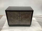 Kerrick 2-Door Bone Inlay Accent Cabinet, Beige and Black