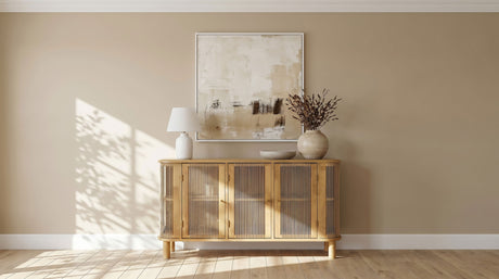 Ervine 3-Door Rope Panel Sideboard Cabinet in Natural