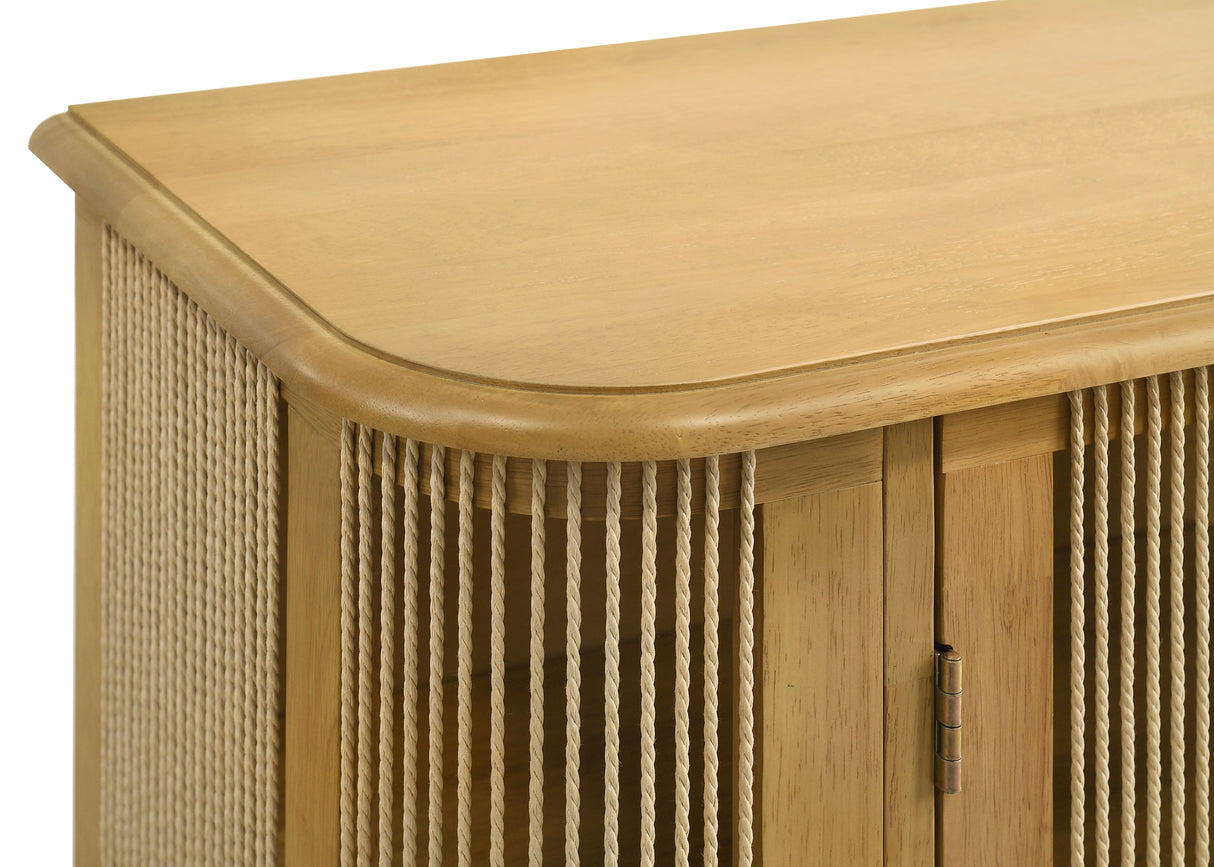Ervine 3-Door Rope Panel Sideboard Cabinet in Natural