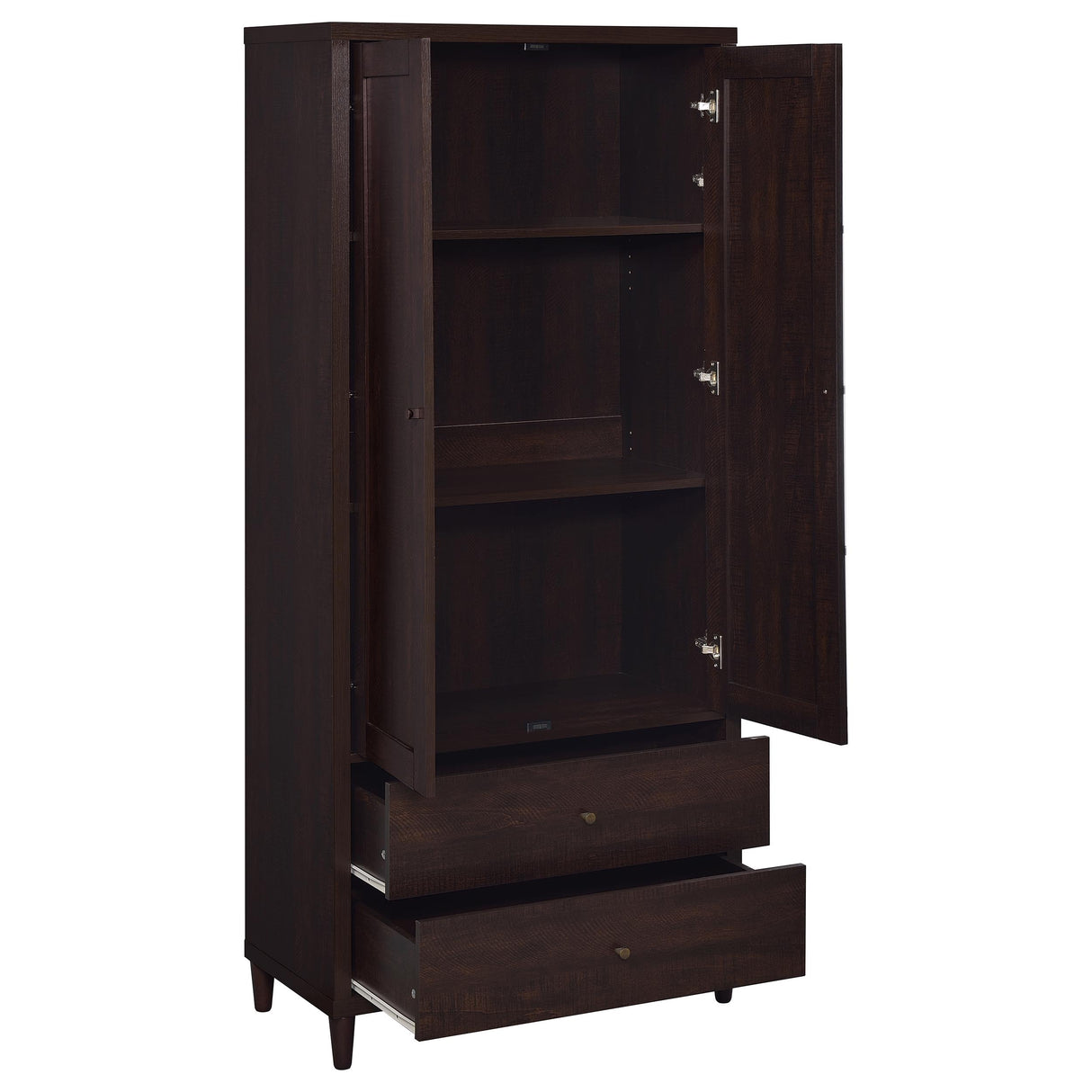 Wadeline 2-Door Tall Accent Storage Cabinet, Rustic Tobacco