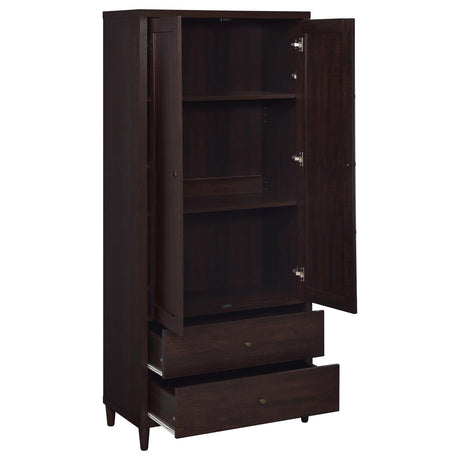 Wadeline 2-Door Tall Accent Storage Cabinet, Rustic Tobacco