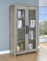 Alejo 2-Door Tall Cabinet in Grey Driftwood
