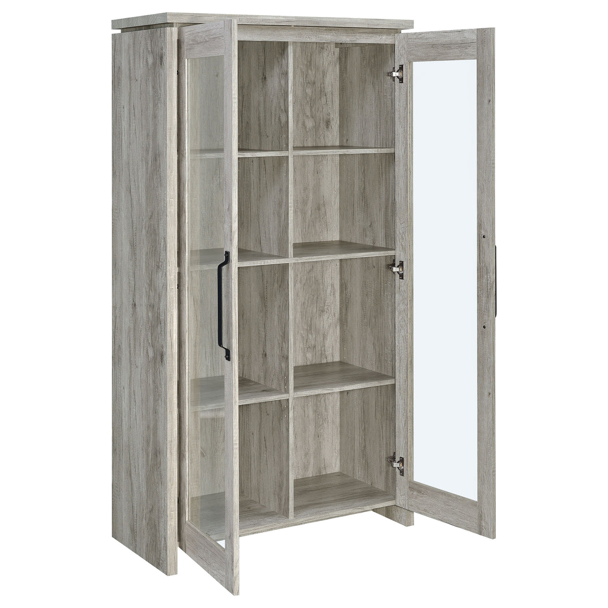 Alejo 2-Door Tall Cabinet in Grey Driftwood