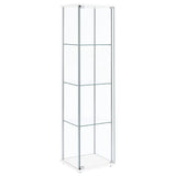 Bellatrix 3-Shelf Glass Curio Cabinet in White