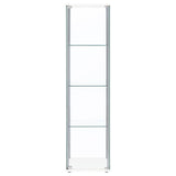 Bellatrix 3-Shelf Glass Curio Cabinet in White