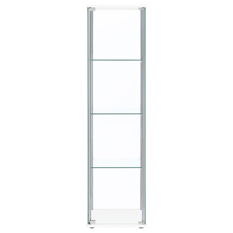 Bellatrix 3-Shelf Glass Curio Cabinet in White