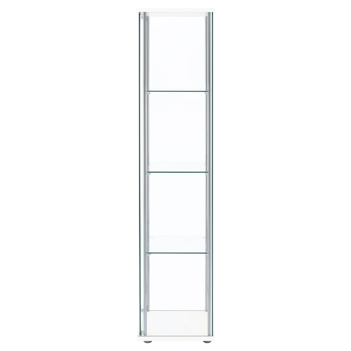 Bellatrix 3-Shelf Glass Curio Cabinet in White