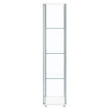 Bellatrix 3-Shelf Glass Curio Cabinet in White