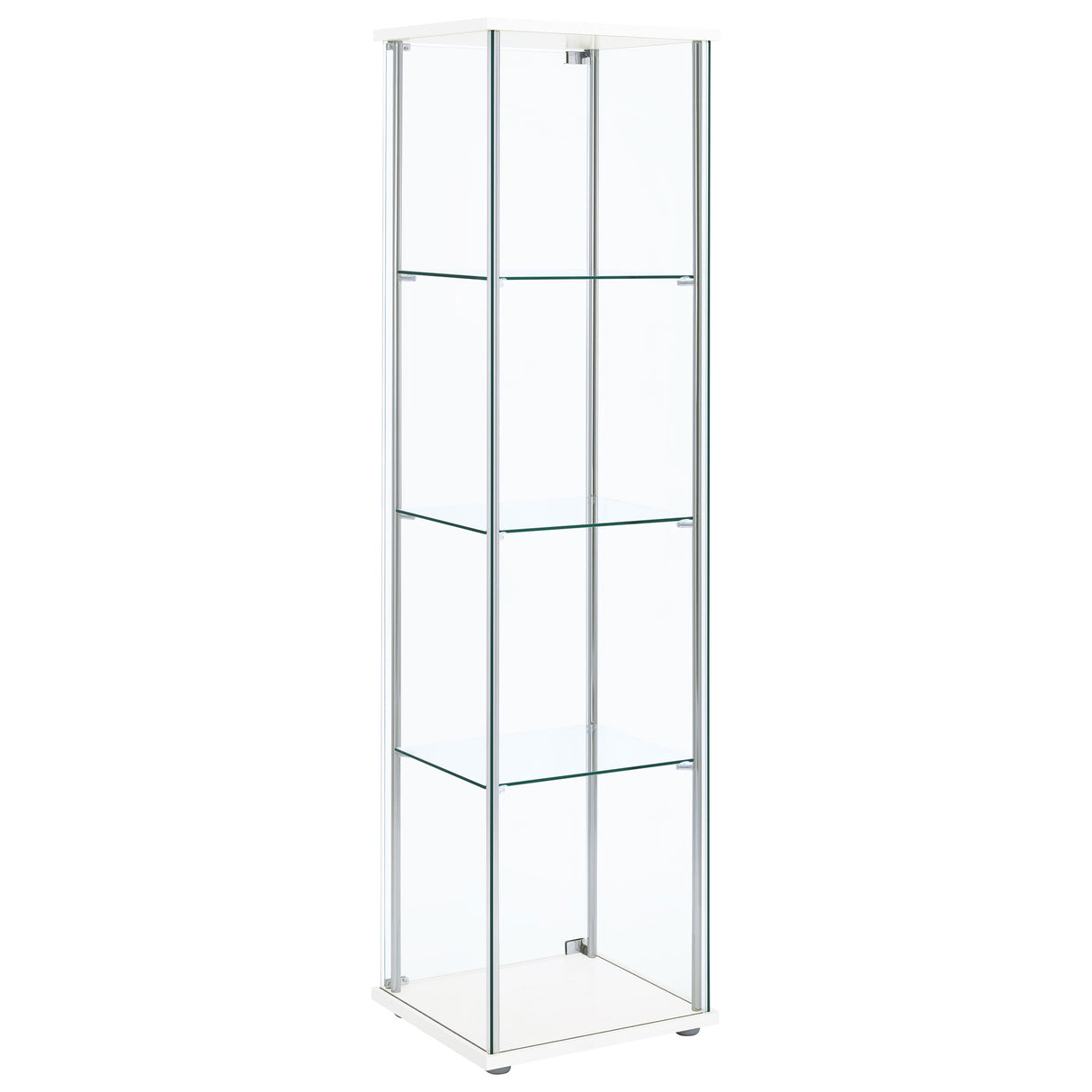 Bellatrix 3-Shelf Glass Curio Cabinet in White