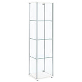 Bellatrix 3-Shelf Glass Curio Cabinet in White