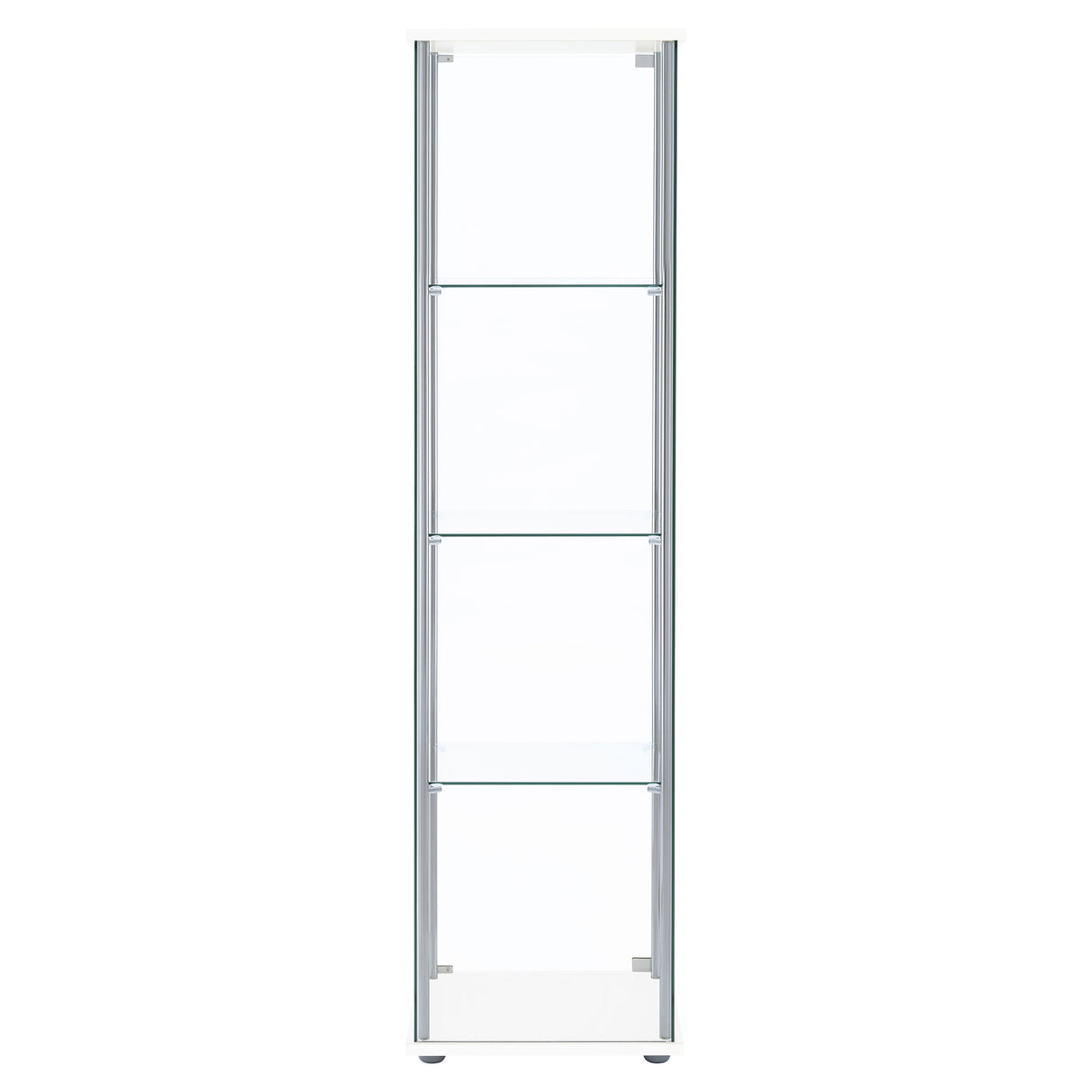 Bellatrix 3-Shelf Glass Curio Cabinet in White