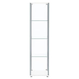 Bellatrix 3-Shelf Glass Curio Cabinet in White
