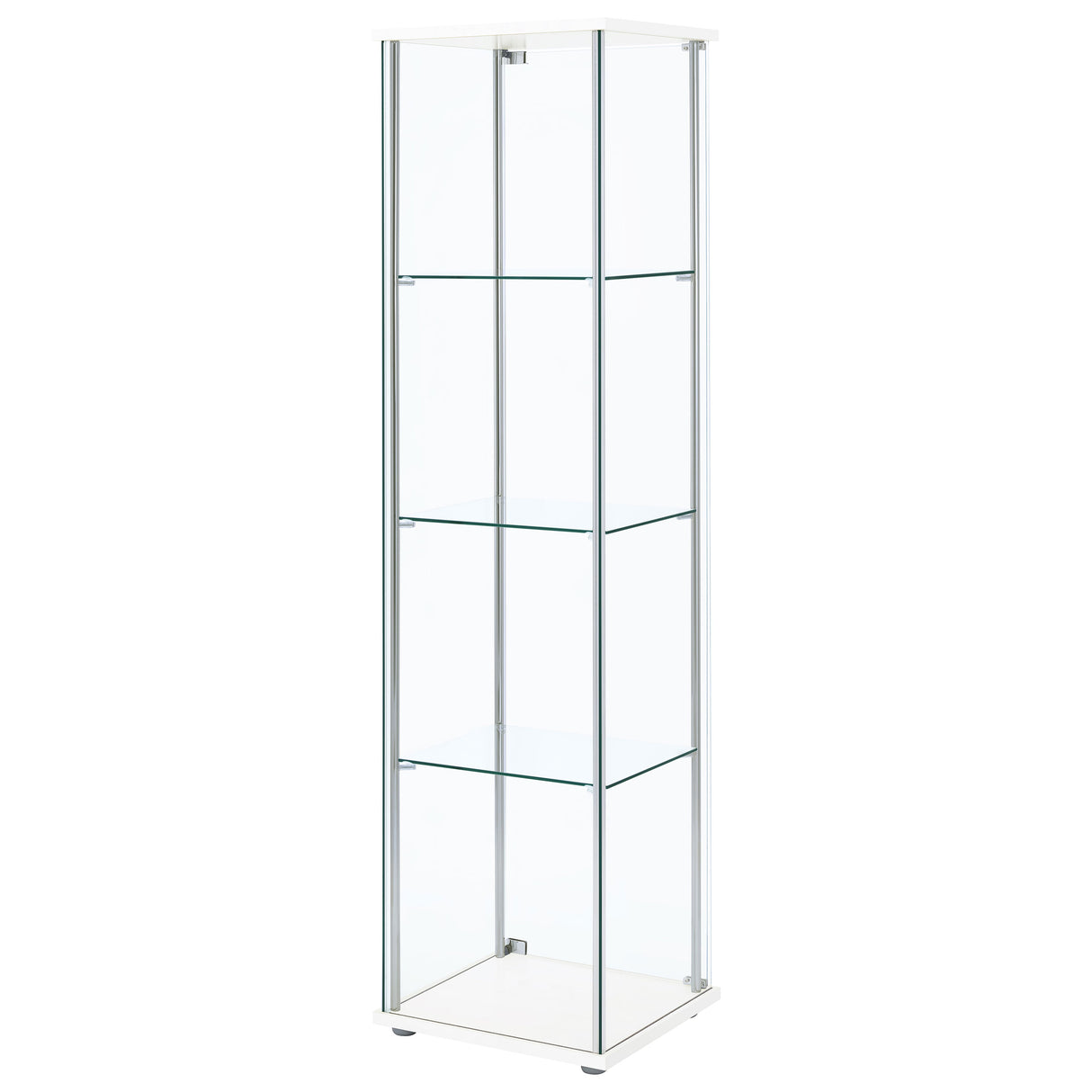 Bellatrix 3-Shelf Glass Curio Cabinet in White