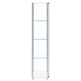 Bellatrix 3-Shelf Glass Curio Cabinet in White