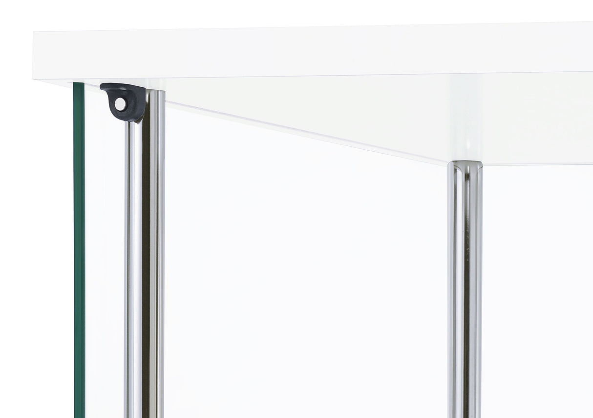 Bellatrix 3-Shelf Glass Curio Cabinet in White
