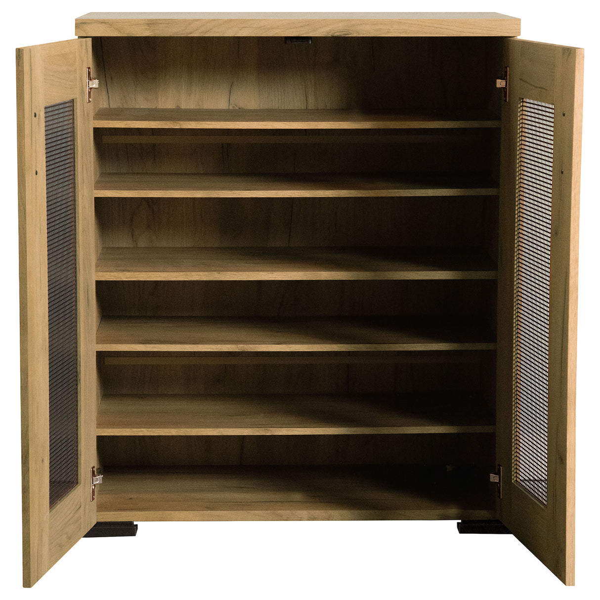Bristol 6-Shelf Shoe Cabinet in Golden Oak Engineered Wood