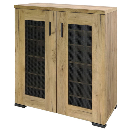 Bristol 6-Shelf Shoe Cabinet in Golden Oak Engineered Wood