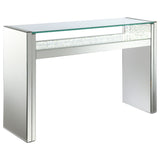 Edna Mirrored Console Table with LED Lighting, Silver