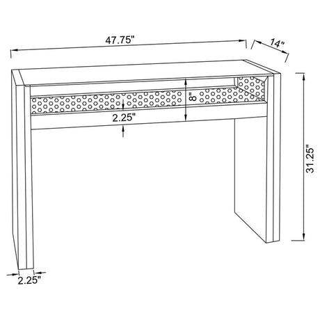 Edna Mirrored Console Table with LED Lighting, Silver