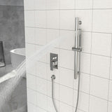 Wall Mounted Shower System With Adjustable Slide Bar And Rough In Valve, 12" Square Design - Brushed Nickel