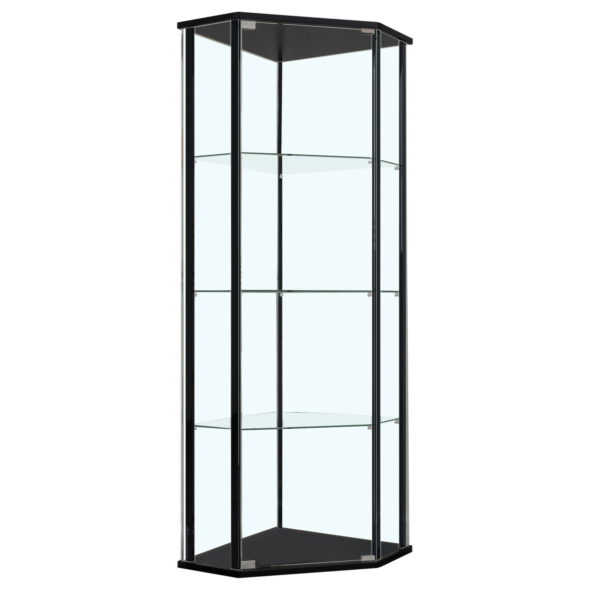 Zenobia 4-Shelf Curio Cabinet Display Case in Black