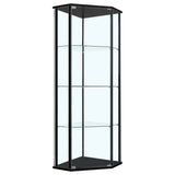 Zenobia 4-Shelf Curio Cabinet Display Case in Black