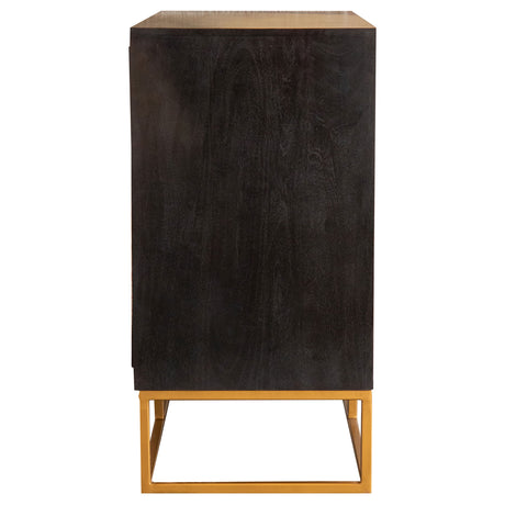 Zara 40" 2-Door Wood Accent Storage Cabinet in Black Walnut