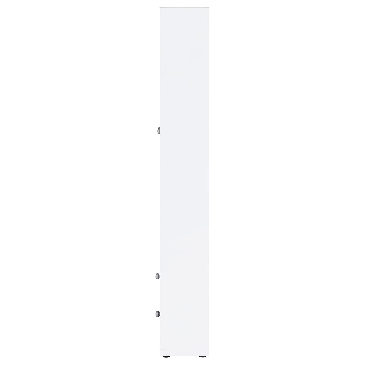 Hawthorne White Tall Glass Door Cabinet with Drawers, 4-Shelf
