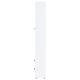 Hawthorne White Tall Glass Door Cabinet with Drawers, 4-Shelf
