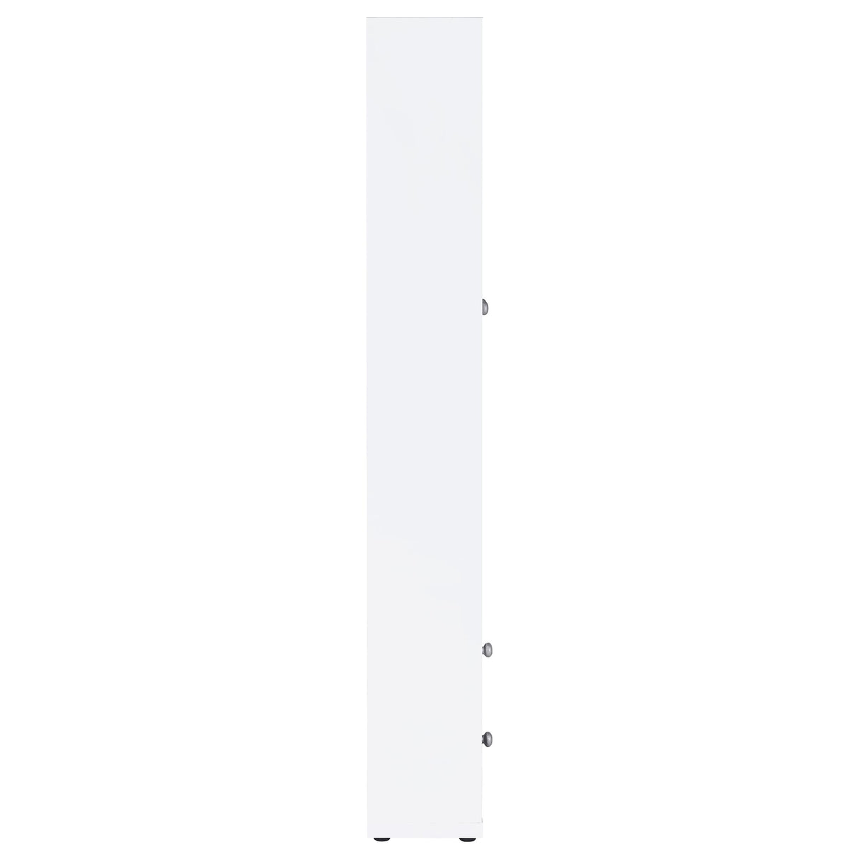 Hawthorne White Tall Glass Door Cabinet with Drawers, 4-Shelf