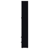 Hawthorne Black Glass Door Cabinet with Drawers, 4-Shelf