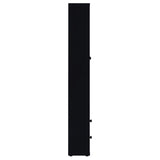 Hawthorne Black Glass Door Cabinet with Drawers, 4-Shelf