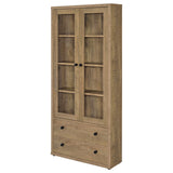 Hawthorne Tall Glass Door Cabinet with Drawers, Mango