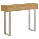Draco 2-Drawer Console Table, Hand-Carved Mango Wood, Natural