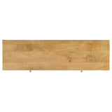 Draco 2-Drawer Console Table, Hand-Carved Mango Wood, Natural