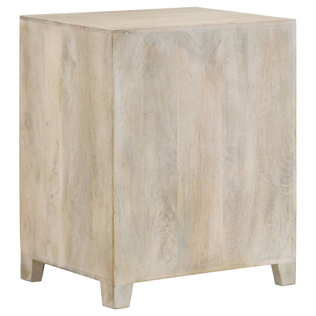 August White Washed Mango Wood 1-Drawer Storage Cabinet
