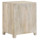 August White Washed Mango Wood 1-Drawer Storage Cabinet