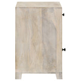 August White Washed Mango Wood 1-Drawer Storage Cabinet