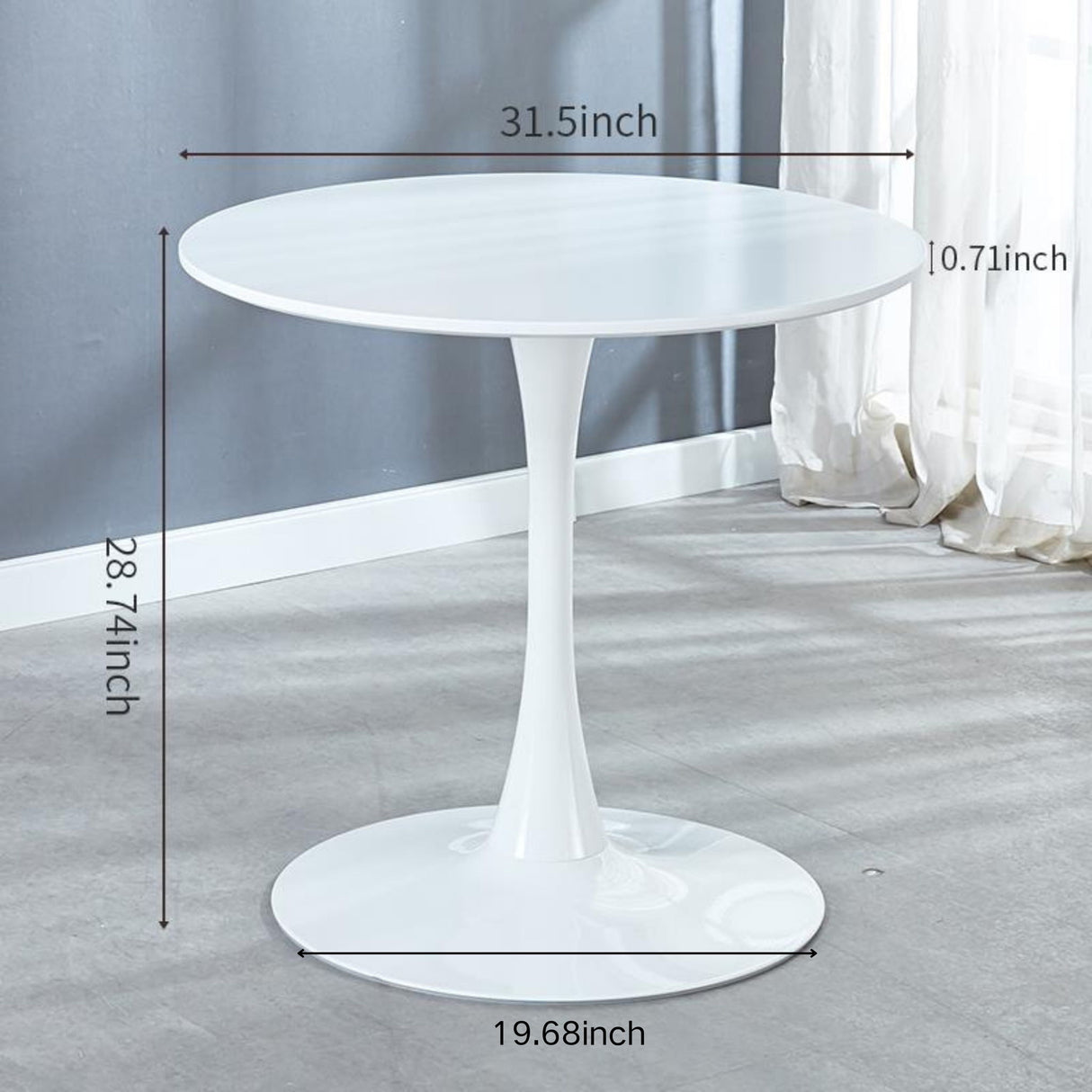 Mid-Century Tulip Table With Round Top, Pedestal Base