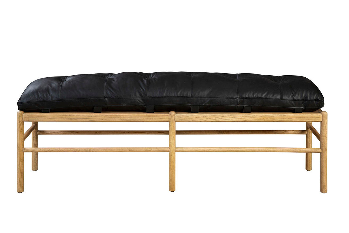 Osborne - Leather Bench - Black / Light Brown