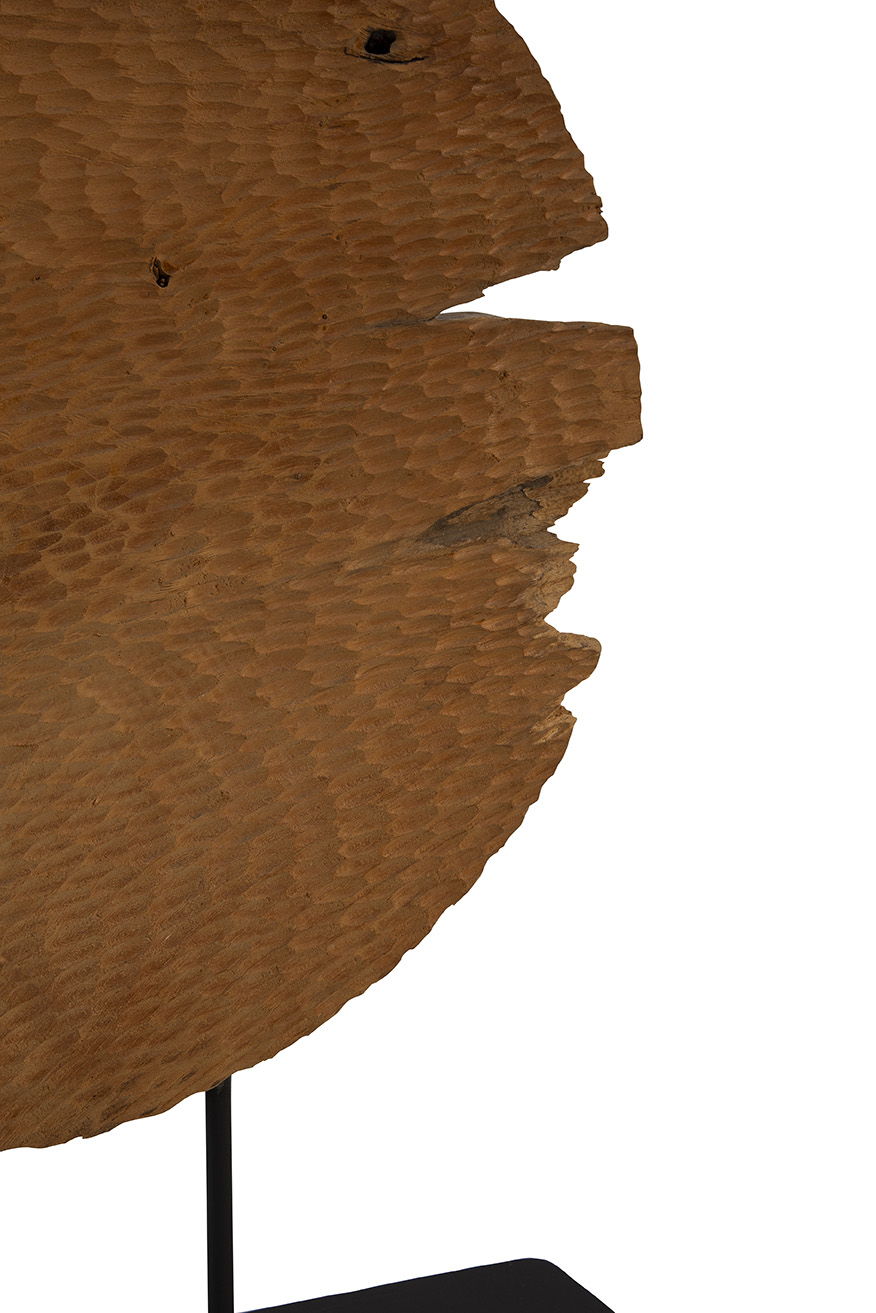 Teak Sculpture Set (Set of 2) - Dark Brown