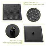 Wall Mounted Square Shower System With Rainfall Tub Spout And Handheld Shower, 10" - Matte Black