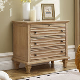 Nightstand With Charging Station, Bedside Table, 3 Drawers, USB And Type - C Ports