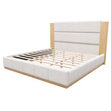 Modern Upholstered Platform Bed With Extended Headboard