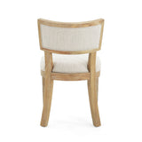Farmhouse Style Fabric Upholstered Side Dining Chair Set