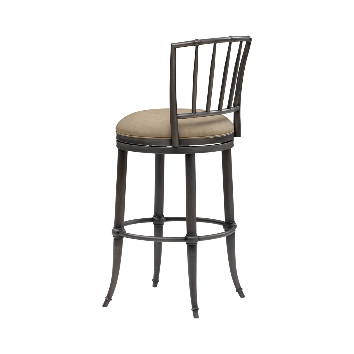 Vince - Commercial Grade Steel Frame Faux Leather Upholstered Swivel Bar Height Barstool