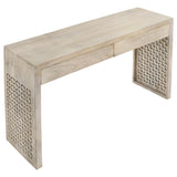 Rickman 2-Drawer Mango Wood Console Table, White Washed