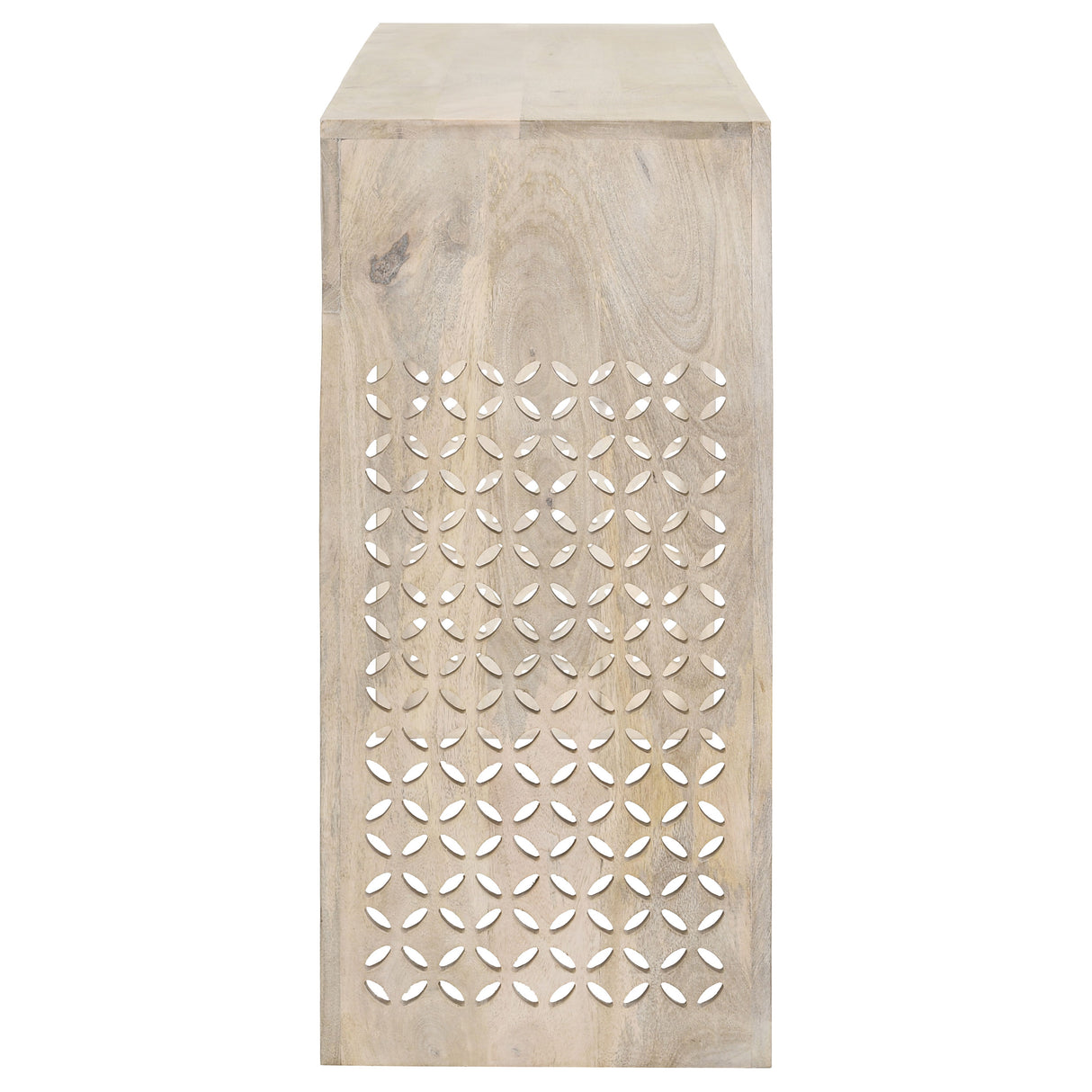 Rickman 2-Drawer Mango Wood Console Table, White Washed