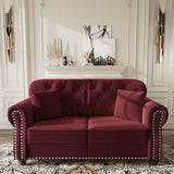 Upholstered Sofa Set With Nailhead Trim And Rolled Armrests, Includes Pillows