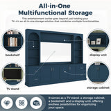 Arched Entertainment Center Wall Unit With Drawers, TV Stand